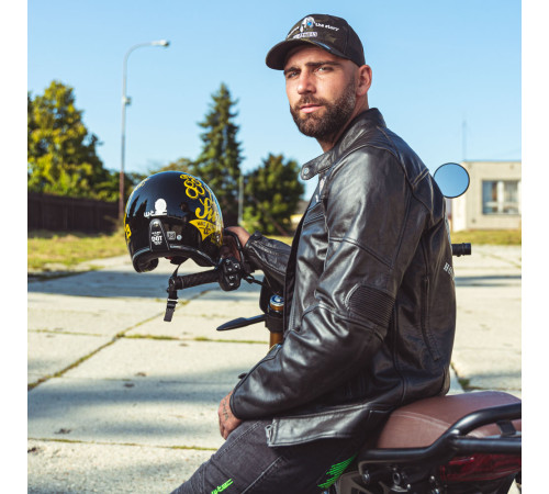 Чоловіча шкіряна мото куртка W-TEC Black Heart Wings Leather Jacket - чорний/4XL Чоловіча шкіряна мото куртка W-TEC Black Heart Wings Leather Jacket - чорний/4XL