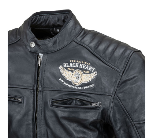 Чоловіча шкіряна мото куртка W-TEC Black Heart Wings Leather Jacket - чорний/4XL Чоловіча шкіряна мото куртка W-TEC Black Heart Wings Leather Jacket - чорний/4XL