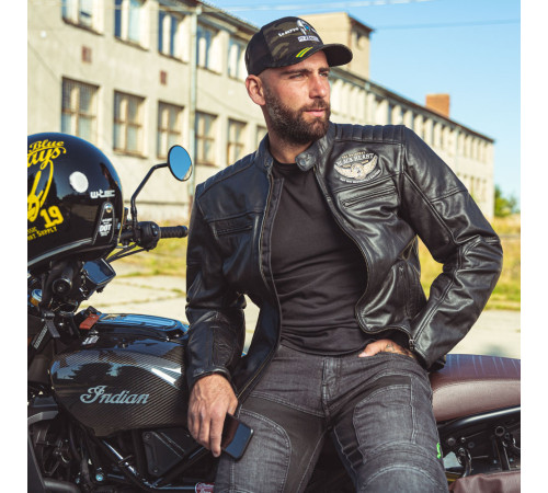 Чоловіча шкіряна мото куртка W-TEC Black Heart Wings Leather Jacket - чорний/5XL Чоловіча шкіряна мото куртка W-TEC Black Heart Wings Leather Jacket - чорний/5XL