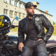 Чоловіча шкіряна мото куртка W-TEC Black Heart Wings Leather Jacket - чорний/5XL