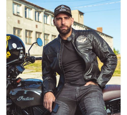 Чоловіча шкіряна мото куртка W-TEC Black Heart Wings Leather Jacket - чорний/5XL Чоловіча шкіряна мото куртка W-TEC Black Heart Wings Leather Jacket - чорний/5XL