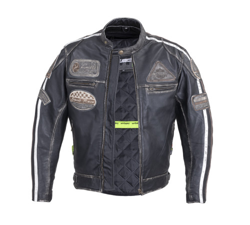 Чоловіча шкіряна мотокуртка W-TEC Sheawen Vintage - чорна/розмір 3XL Чоловіча шкіряна мотокуртка W-TEC Sheawen Vintage - чорна/розмір 3XL