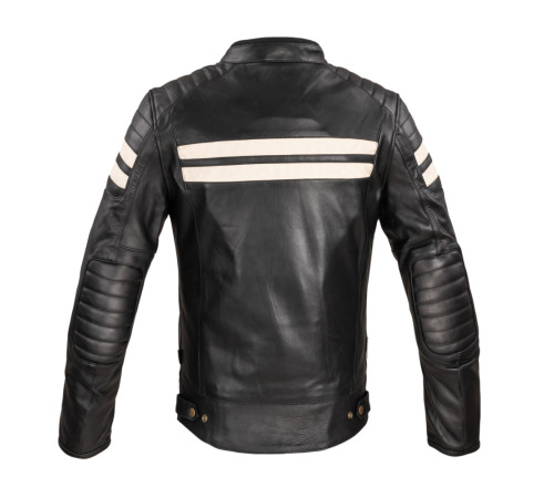 Чоловіча шкіряна мотокуртка W-TEC Stripe - чорний / 6XL Чоловіча шкіряна мотокуртка W-TEC Stripe - чорний / 6XL