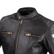 Чоловіча шкіряна мотокуртка W-TEC Stripe - чорний / 6XL