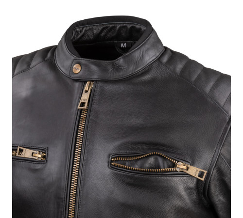 Чоловіча шкіряна мотокуртка W-TEC Stripe - чорний / 6XL Чоловіча шкіряна мотокуртка W-TEC Stripe - чорний / 6XL
