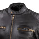 Чоловіча шкіряна мотокуртка W-TEC Stripe - чорний / 6XL