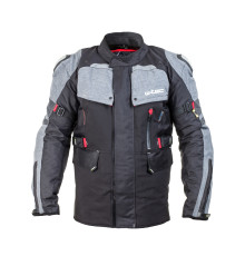 Чоловіча мотокуртка W-TEC Tomret NF-2220 - чорно-сірий / XL