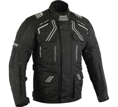 Чоловіча туристична мотокуртка BOS Temper - чорна/3XL Чоловіча туристична мотокуртка BOS Temper - чорна/3XL