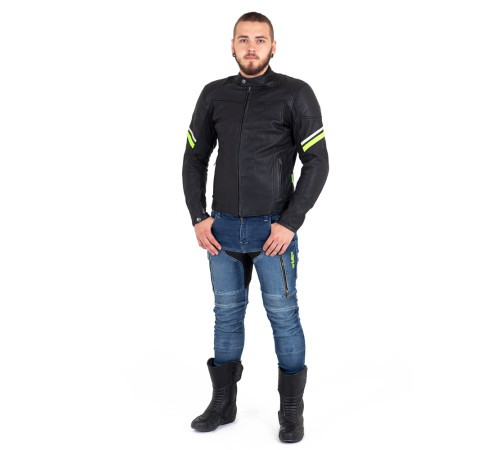 Шкіряна мото куртка W-TEC Montegi - Матовий чорний / 5XL Шкіряна мото куртка W-TEC Montegi - Матовий чорний / 5XL