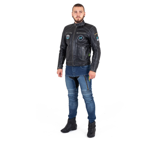Шкіряна мото куртка W-TEC Losial - чорний / 6XL Шкіряна мото куртка W-TEC Losial - чорний / 6XL