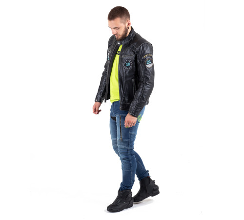 Шкіряна мото куртка W-TEC Losial - чорний / 6XL Шкіряна мото куртка W-TEC Losial - чорний / 6XL