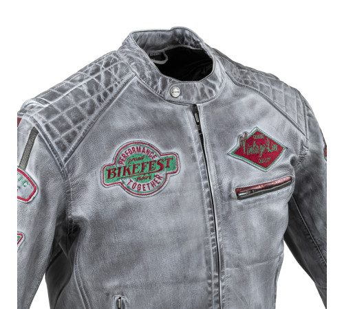 Чоловіча шкіряна мотокуртка W-TEC Sheawen Waxed Grey- сіра/розмір М Чоловіча шкіряна мотокуртка W-TEC Sheawen Waxed Grey- сіра/розмір М