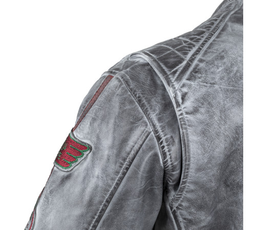 Чоловіча шкіряна мотокуртка W-TEC Sheawen Waxed Grey- сіра/розмір М Чоловіча шкіряна мотокуртка W-TEC Sheawen Waxed Grey- сіра/розмір М