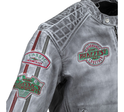 Чоловіча шкіряна мотокуртка W-TEC Sheawen Waxed Grey- сіра/розмір XL Чоловіча шкіряна мотокуртка W-TEC Sheawen Waxed Grey- сіра/розмір XL