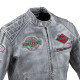 Чоловіча шкіряна мотокуртка W-TEC Sheawen Waxed Grey- сіра/розмір 5XL