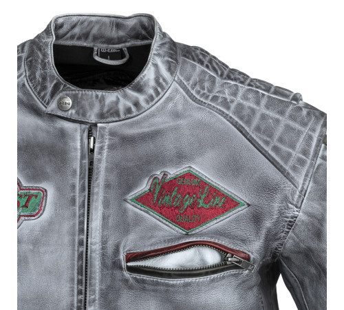 Чоловіча шкіряна мотокуртка W-TEC Sheawen Waxed Grey- сіра/розмір 5XL Чоловіча шкіряна мотокуртка W-TEC Sheawen Waxed Grey- сіра/розмір 5XL