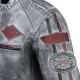 Чоловіча шкіряна мотокуртка W-TEC Sheawen Waxed Grey- сіра/розмір 5XL