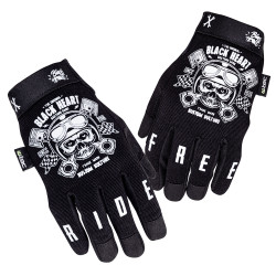  Мото-рукавиці W-TEC Black Heart Piston Skull - розмір M/чорний
