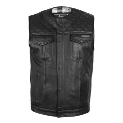 Шкіряний  мотожилет  W-TEC Losango - чорний - 3XL