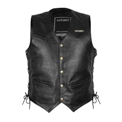 Шкіряний мотожилет W-TEC Rockridge - чорний / XXL