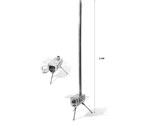 Піч дров'яна Mobi Garden NX22688003, сіра Піч дров'яна Mobi Garden NX22688003, сіра