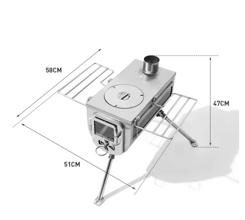 Піч дров'яна Mobi Garden NX22688003, сіра Піч дров'яна Mobi Garden NX22688003, сіра