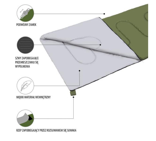 Спальний мішок NILS CAMP NC2002 темно-зелений