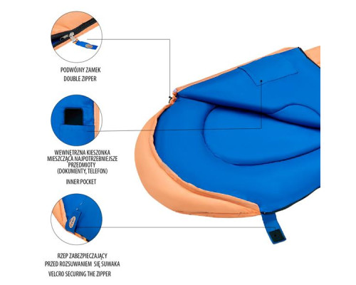 Спальний мішок NILS CAMP JUNIOR NC2007 помаранчевий