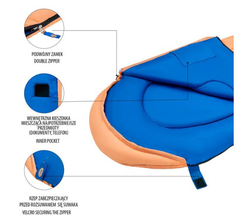 Спальний мішок NILS CAMP JUNIOR NC2007 помаранчевий