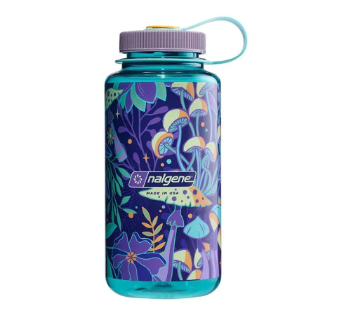 Пляшка для води Nalgene 1 л WM Blue w/Botanical Mushrooms, різнокольорова Пляшка для води Nalgene 1 л WM Blue w/Botanical Mushrooms, різнокольорова