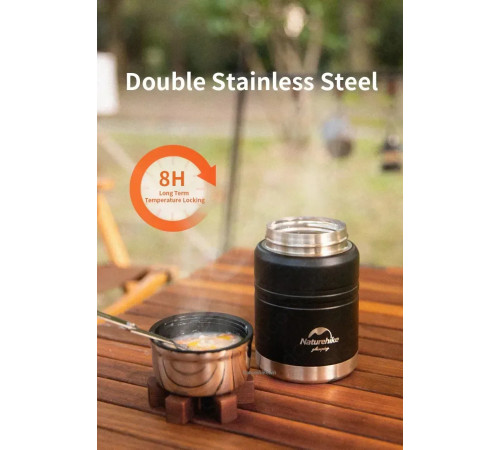 Термос Naturehike Stew beaker NH20SJ041 500 мл, чорний Термос Naturehike Stew beaker NH20SJ041 500 мл, чорний