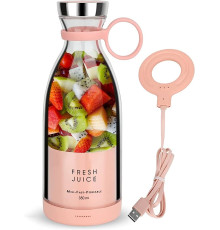 Портативний бездротовий міні блендер для смузі Prime Sport FRESH JUICE - 350 мл / рожевий