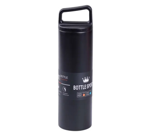 Термос Yiwu Bottle Sport 500 мл з ручкою, чорний Термос Yiwu Bottle Sport 500 мл з ручкою, чорний