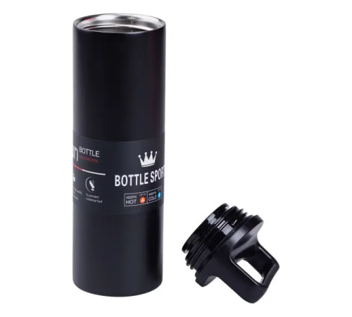 Термос Yiwu Bottle Sport 500 мл з ручкою, чорний Термос Yiwu Bottle Sport 500 мл з ручкою, чорний