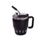 Термочашка Yiwu Coffee & Tea HP-14-23B 480 мл з трубочкою і подвійним відкриванням, чорна