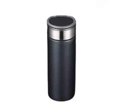 Термос Yiwu HP-14-19B 530 мл з датчиком температури та ситечком, чорний Термос Yiwu HP-14-19B 530 мл з датчиком температури та ситечком, чорний