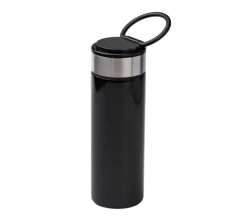 Термос Yiwu HP-14-19B 530 мл з датчиком температури та ситечком, чорний Термос Yiwu HP-14-19B 530 мл з датчиком температури та ситечком, чорний