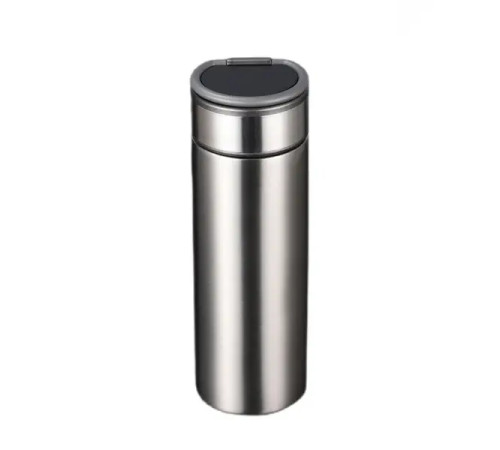 Термос Yiwu HP-14-19G 530 мл з датчиком температури і ситечком, хром Термос Yiwu HP-14-19G 530 мл з датчиком температури і ситечком, хром