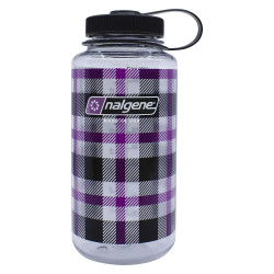 Пляшка для води Nalgene 1 л WM Purple Plaid, фіолетово-чорний
