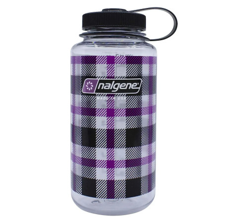 Пляшка для води Nalgene 1 л WM Purple Plaid, фіолетово-чорний