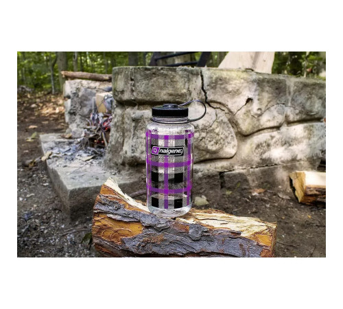Пляшка для води Nalgene 1 л WM Purple Plaid, фіолетово-чорний