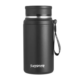 Термос Yiwu HP-14-20B Fashion 700 мл з датчиком температури та ситечком, чорний