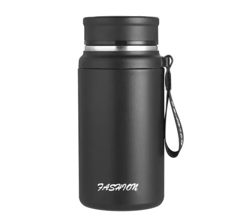 Термос Yiwu HP-14-20B Fashion 700 мл з датчиком температури та ситечком, чорний Термос Yiwu HP-14-20B Fashion 700 мл з датчиком температури та ситечком, чорний