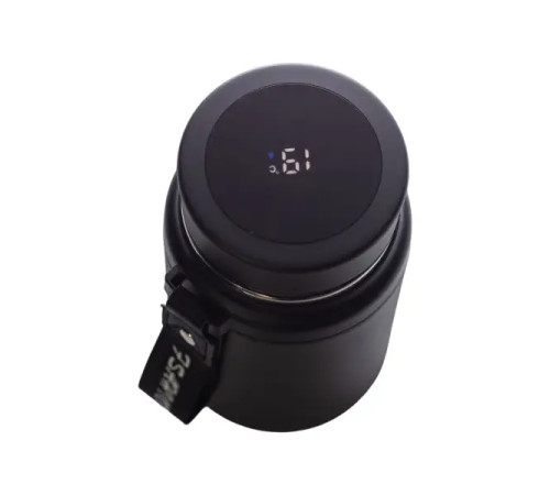 Термос Yiwu HP-14-20B Fashion 700 мл з датчиком температури та ситечком, чорний Термос Yiwu HP-14-20B Fashion 700 мл з датчиком температури та ситечком, чорний