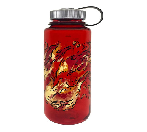 Пляшка для води Nalgene 1 л WM Red w/Fire, червоно-жовта