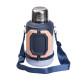 Термос Yiwu HP-14-21BL туристичний Vacuum Cup 1,5 л з фліп кришкою та складаними ручками, темно-синій