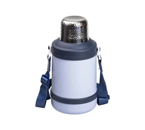 Термос Yiwu HP-14-21BL туристичний Vacuum Cup 1,5 л з фліп кришкою та складаними ручками, темно-синій Термос Yiwu HP-14-21BL туристичний Vacuum Cup 1,5 л з фліп кришкою та складаними ручками, темно-синій