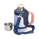 Термос Yiwu HP-14-21BL туристичний Vacuum Cup 1,5 л з фліп кришкою та складаними ручками, темно-синій