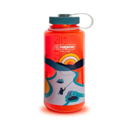 Пляшка для води Nalgene 1 л WM Retro Pomegranate - Fly Fisher, різнокольорова