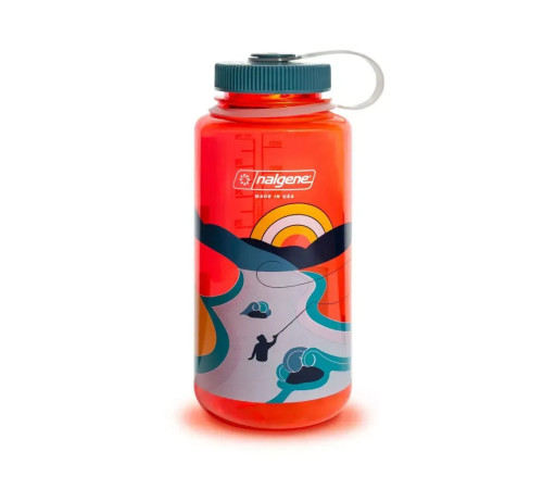 Пляшка для води Nalgene 1 л WM Retro Pomegranate - Fly Fisher, різнокольорова